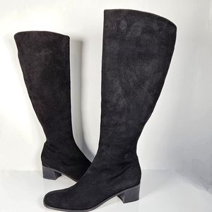 Senso Italy suede knee hi boot black block heel 40.5